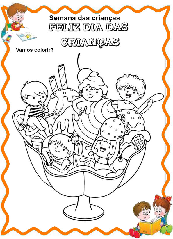 17 Atividades para colorir Dia das Crianças - Cantinho do EVA